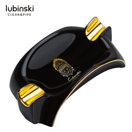 Cendrier céramique Lubinski noir support 2 cigares
